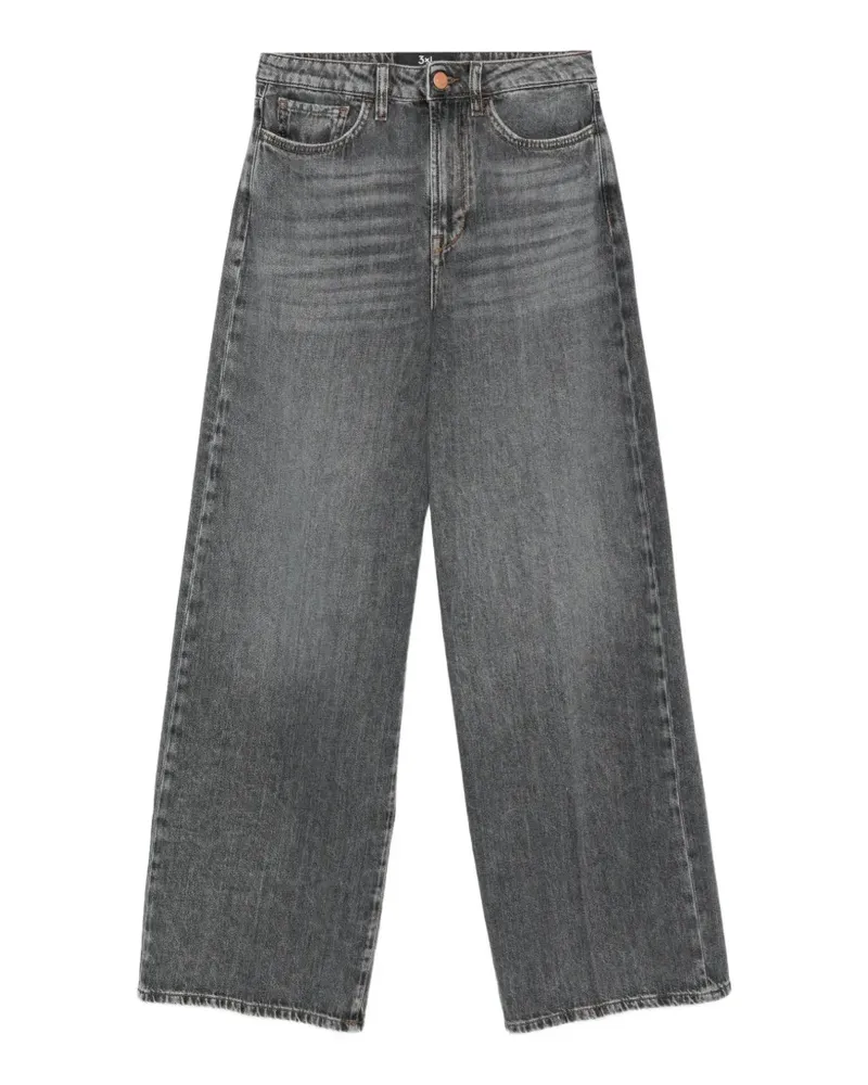3x1 Jeans mit weitem Bein - Grau Grau