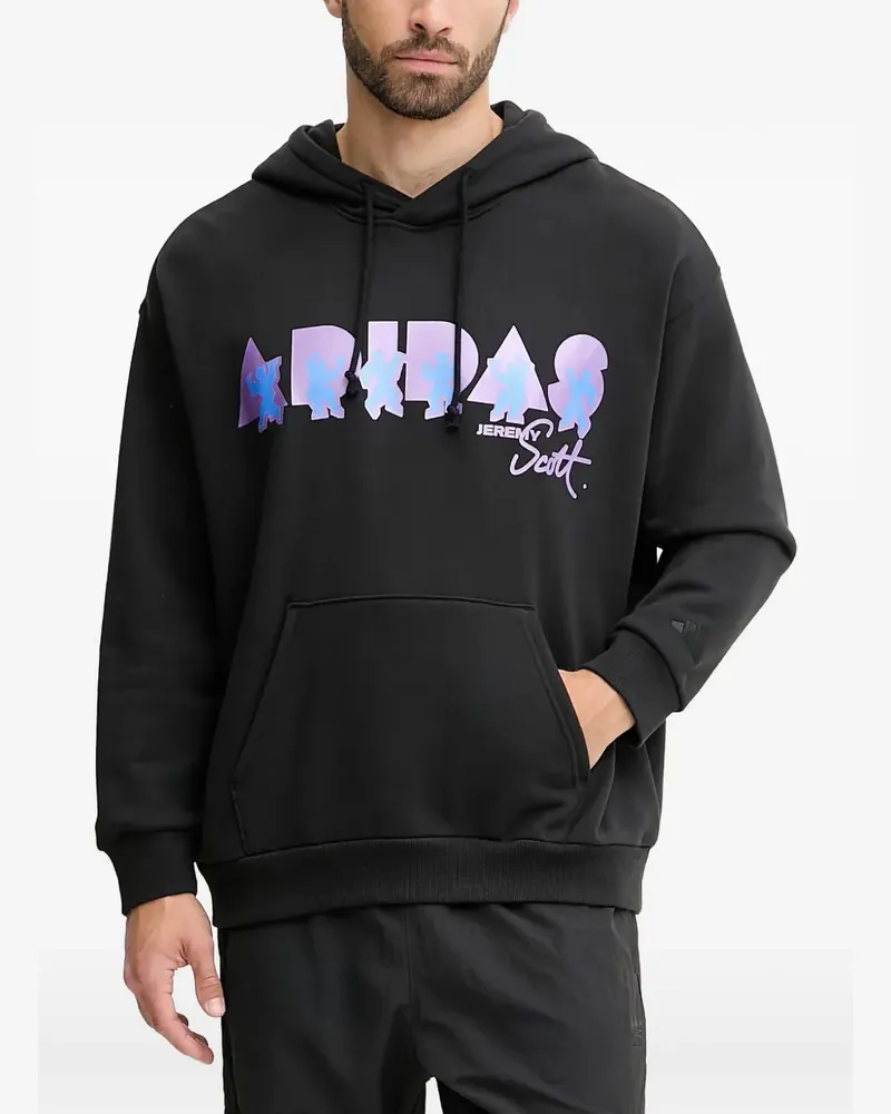 adidas x Jeremy Scott logo-print hoodie - Schwarz Schwarz