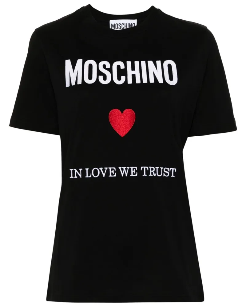 Moschino T-Shirt mit Logo-Print Schwarz