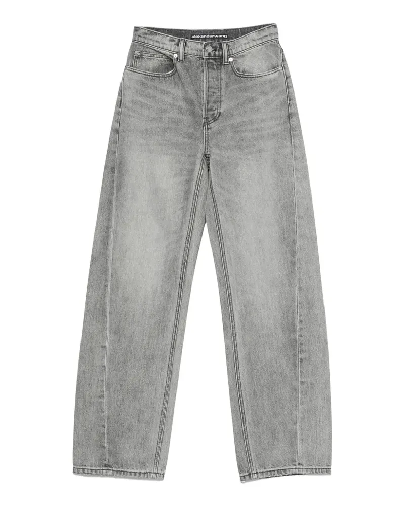 Alexander Wang Weite Jeans mit Logo-Print - Grau Grau