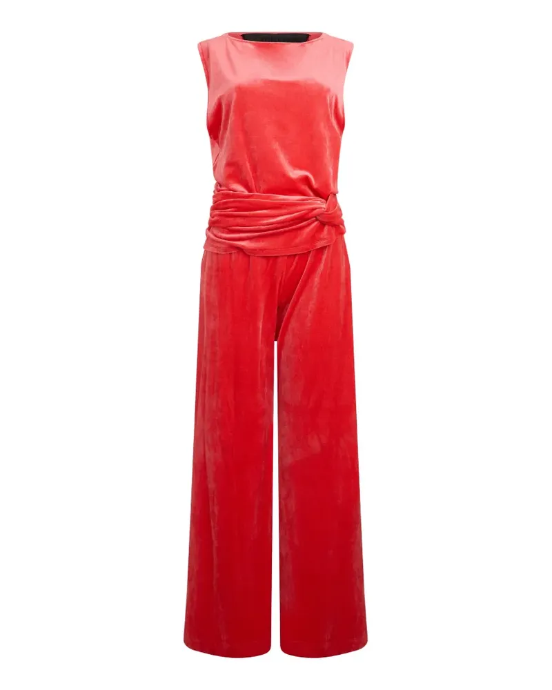 Alberta Ferretti Ärmelloser Jumpsuit mit Samtoptik - Rot Rot