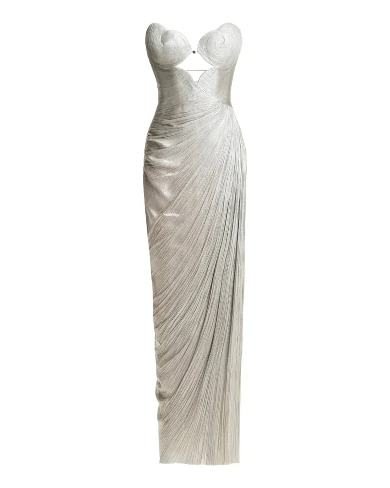 Maria Lucia Hohan Amisha cut-out pleated maxi dress - Silber Silber
