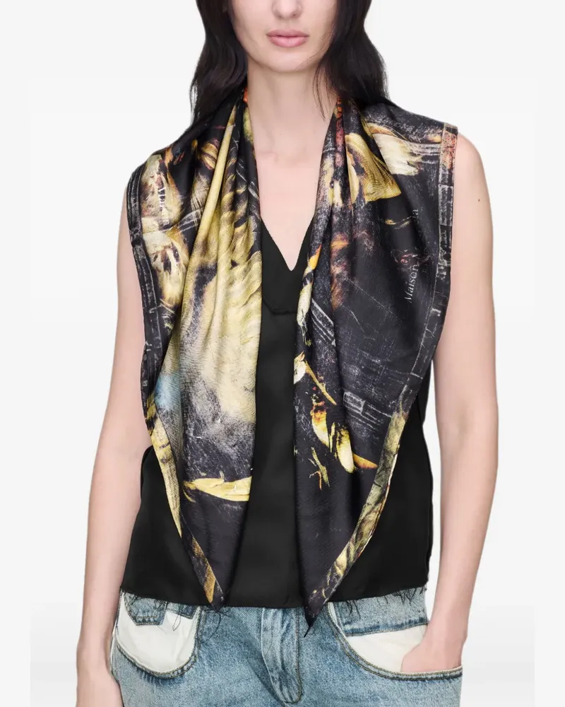 Maison Margiela printed silk scarf - Schwarz Schwarz