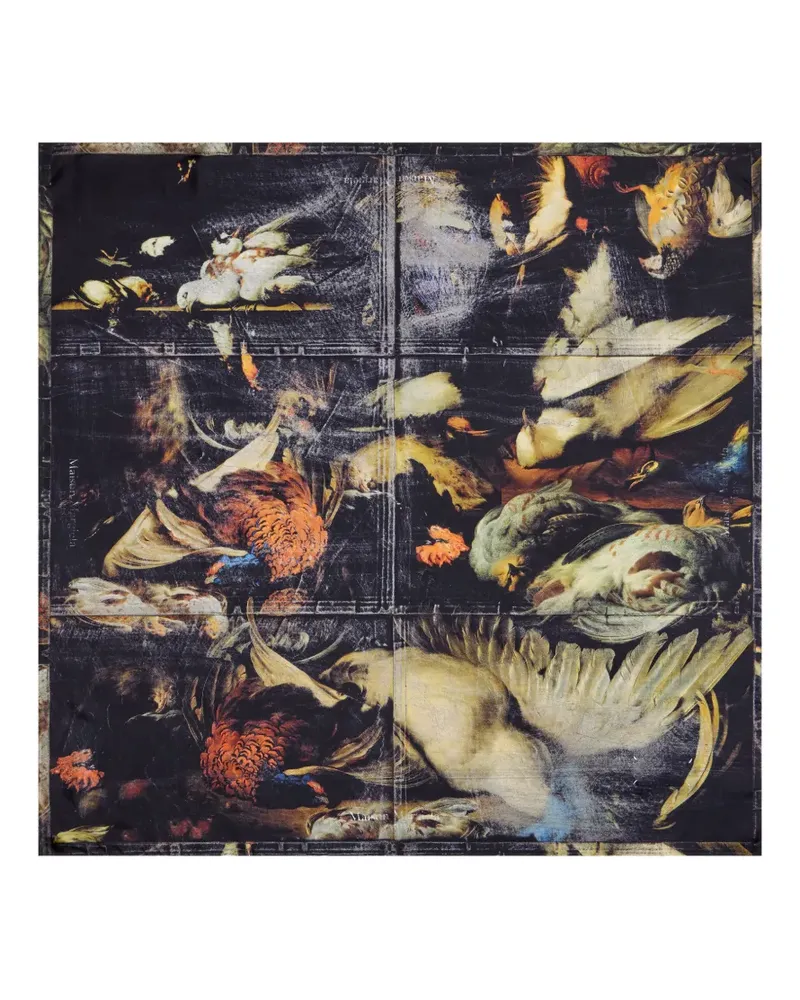 Maison Margiela printed silk scarf - Schwarz Schwarz