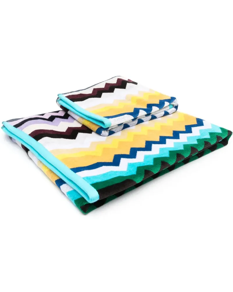 Missoni Home Badetuch mit Zickzackmuster - Blau Blau