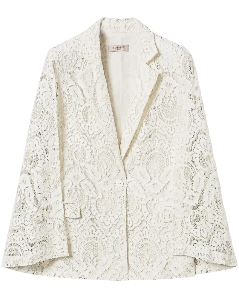 Twin-Set Blazer aus Spitze - Weiß Weiß