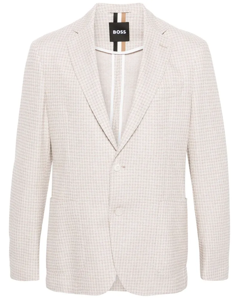 HUGO BOSS Sakko mit Hahnentrittmuster - Nude Nude
