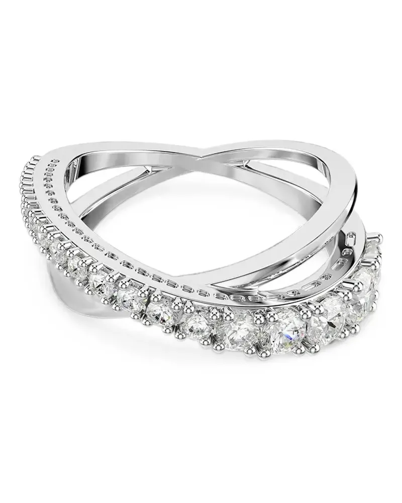 Swarovski Hyperbola crystal-embellished crossover ring - Silber Silber