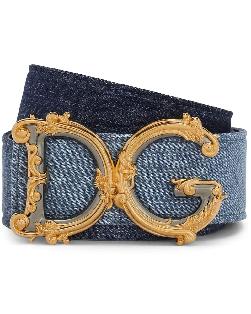 Dolce & Gabbana Gürtel mit Logo-Schnalle - Blau Blau