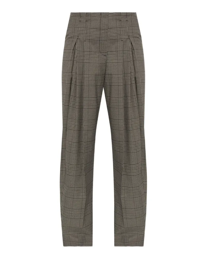 IRO Koffa checked pleated trousers - Nude Nude
