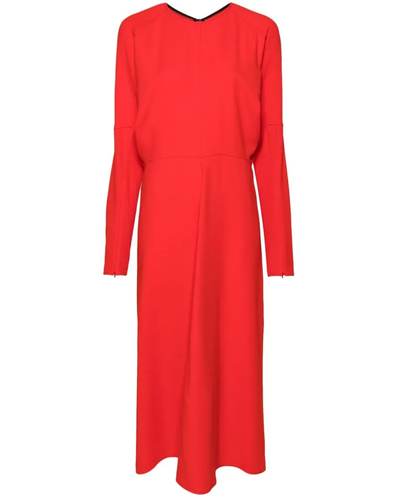 Victoria Beckham Midikleid mit drapiertem Ausschnitt - Rot Rot