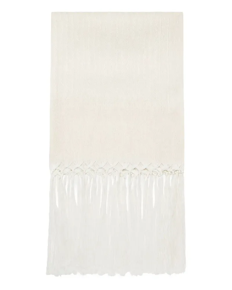 Brunello Cucinelli Handtuch mit Chevron-Fransen (70cm x 170cm) - Nude Nude