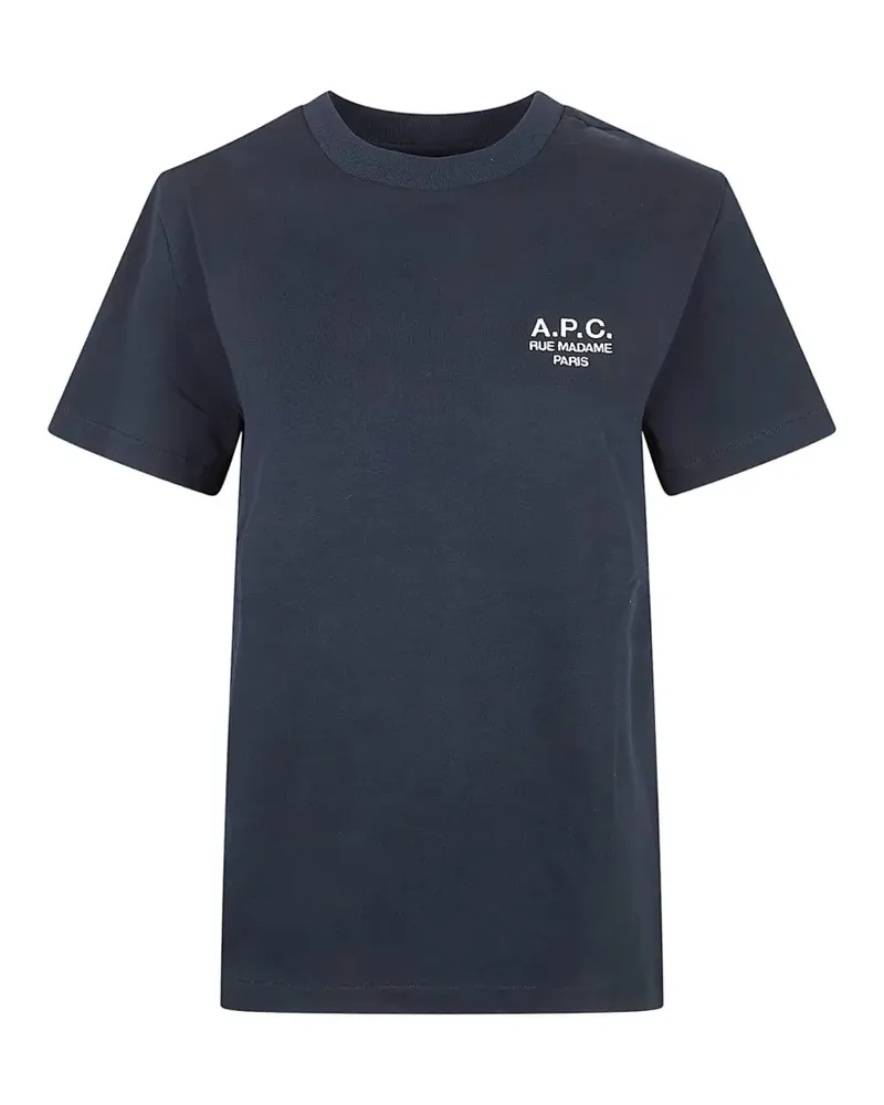 A.P.C. Rue Madame T-Shirt mit Logo-Stickerei - Schwarz Schwarz
