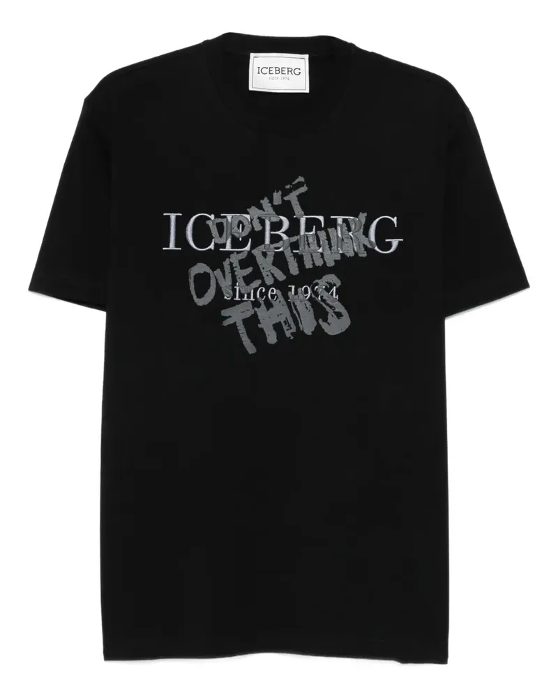 Iceberg T-Shirt mit grafischem Print - Schwarz Schwarz