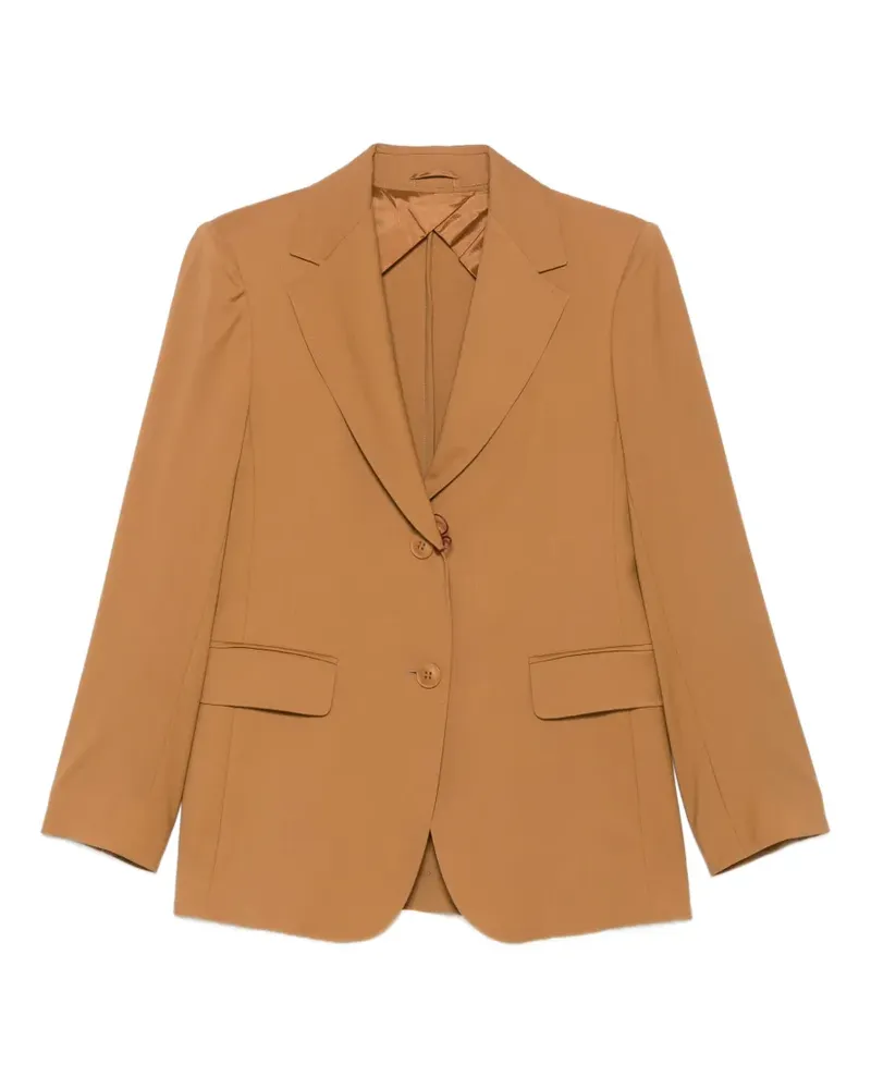 Max Mara single-breasted notched-lapels blazer - Nude Nude