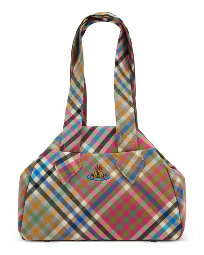 Vivienne Westwood Mittelgroße Yasmine Archive Portemonnaie mit Check - Rosa Rosa