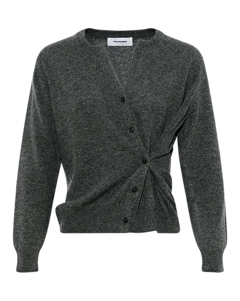 Yves Salomon asymmetric-button cashmere cardigan - Grau Grau