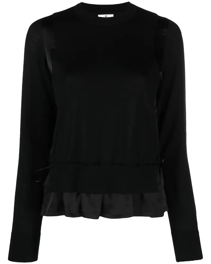 Noir Kei Ninomiya Pullover im Layering-Look - Schwarz Schwarz
