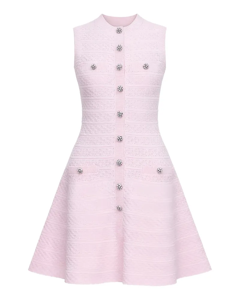Self-Portrait button A-line dress - Rosa Rosa