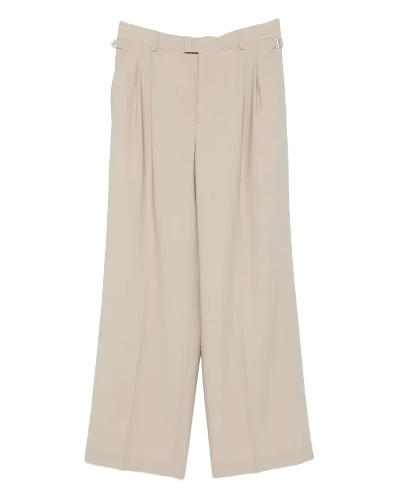 AMI Paris Wide-Leg-Hose mit Bundfalten - Nude Nude