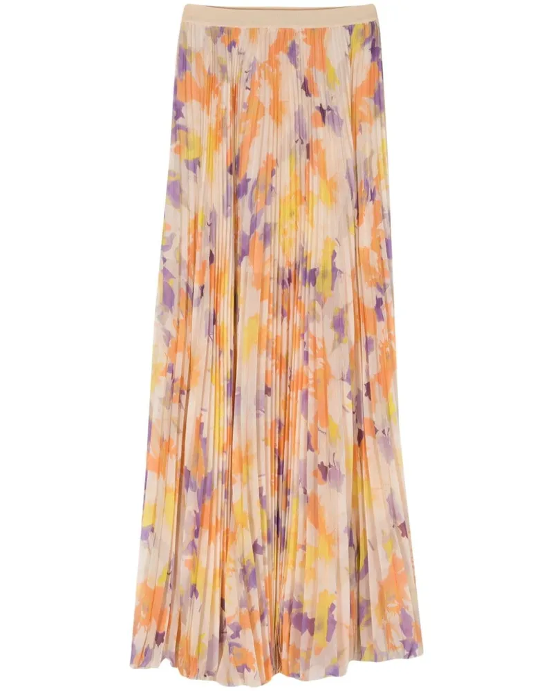 Patrizia Pepe Maxi-Faltenrock aus Chiffon - Nude Nude