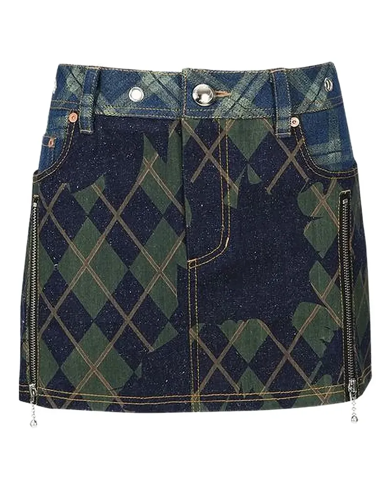 Andersson Bell argyle-pattern skirt - Blau Blau