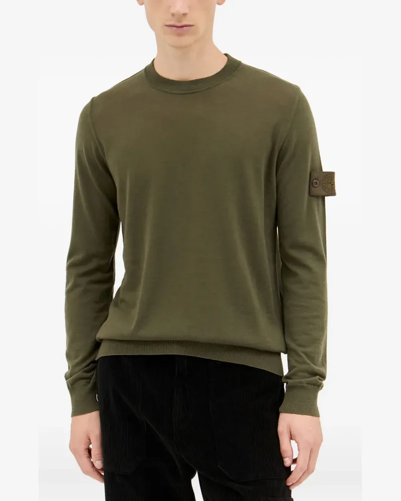 Stone Island Pullover mit Kompass-Patch - Grün Grün