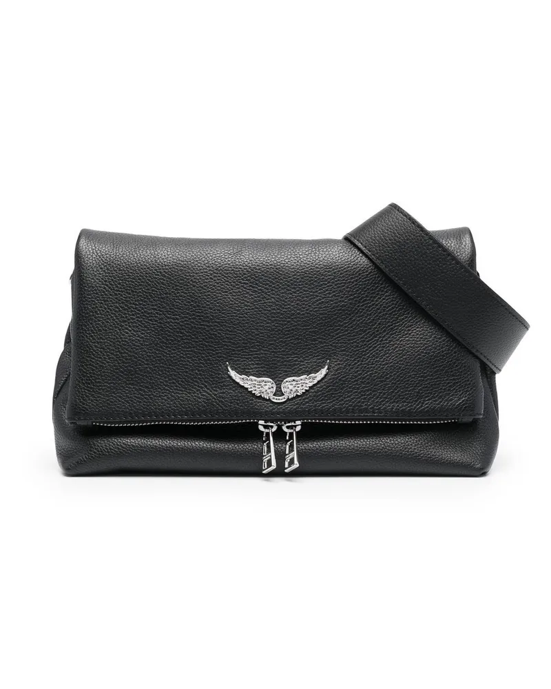 Zadig & Voltaire Schultertasche mit Logo-Schild - Schwarz Schwarz