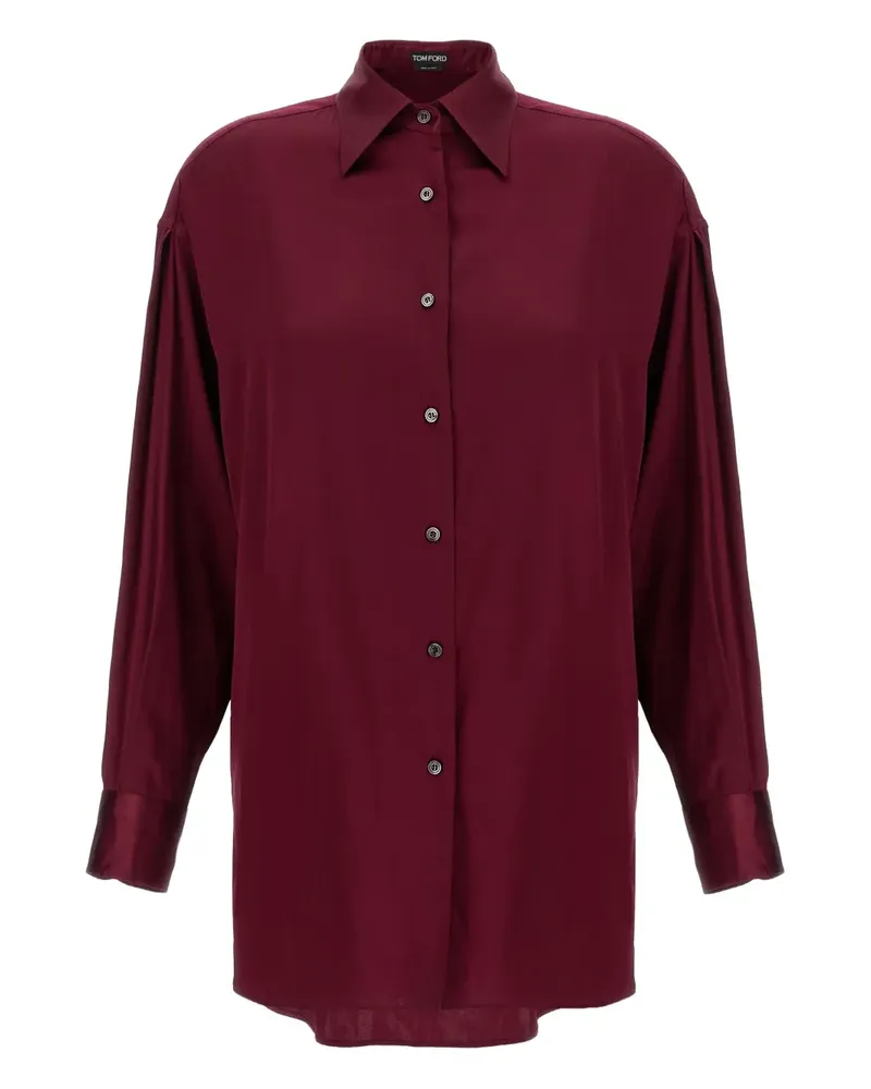 Tom Ford Hemd mit Knopfmanschetten - Rot Rot