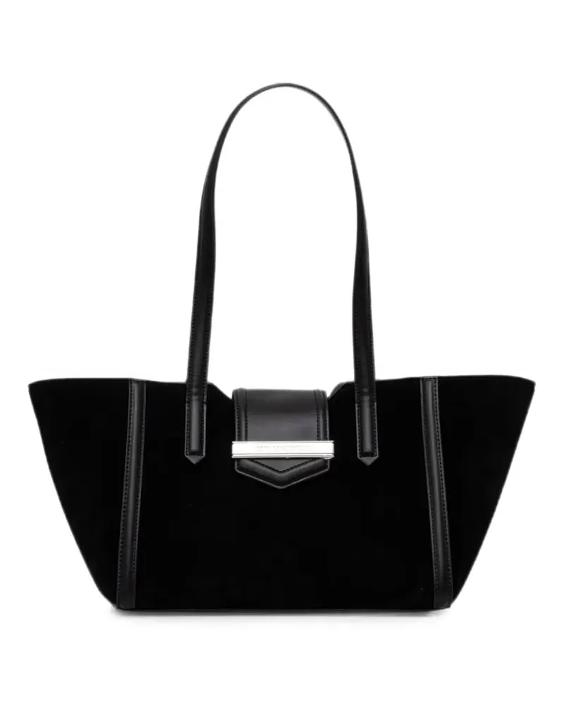 Karl Lagerfeld logo-plaque panelled tote bag - Schwarz Schwarz