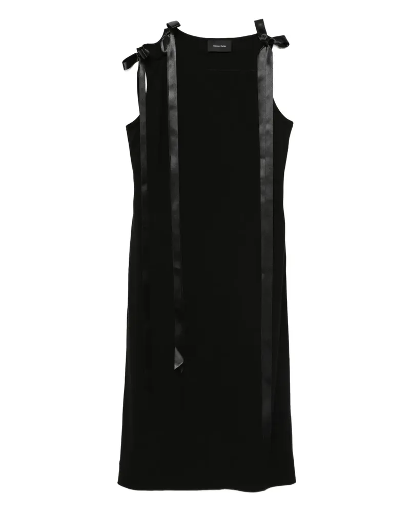 Simone Rocha Midikleid mit Schleifendetail - Schwarz Schwarz