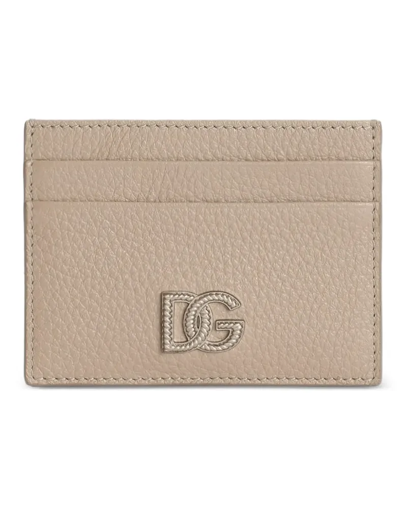 Dolce & Gabbana calfskin card holder with logo - Nude Nude