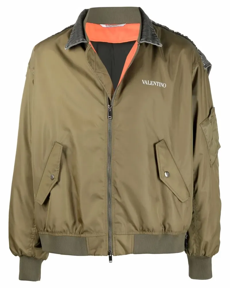 Valentino Garavani Bomberjacke mit Logo-Print - Grün Grün