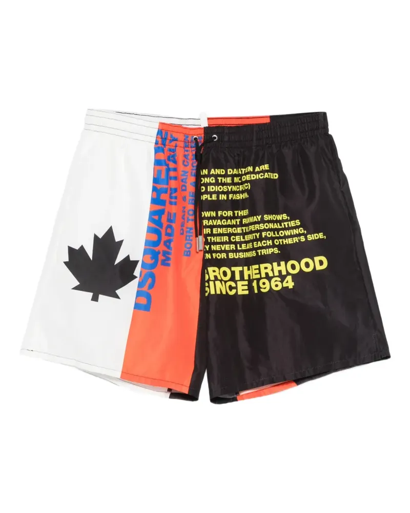 Dsquared2 logo-print panelled swim shorts - Orange Orange