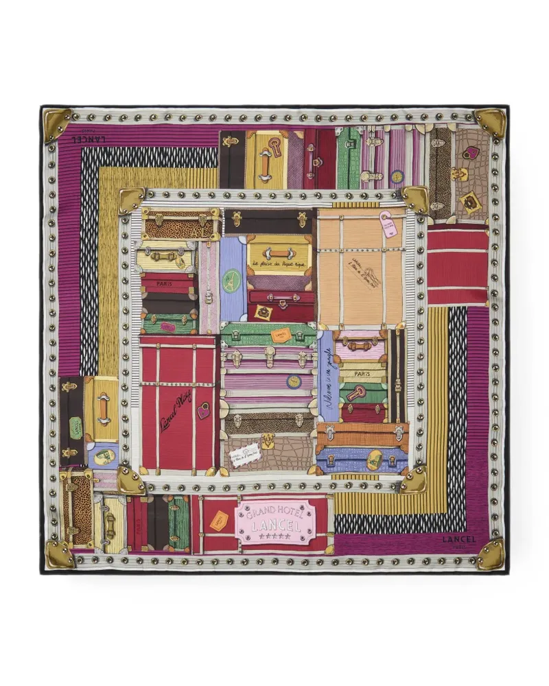 Lancel 90 Square Seidenschal mit Print - Violett Violett