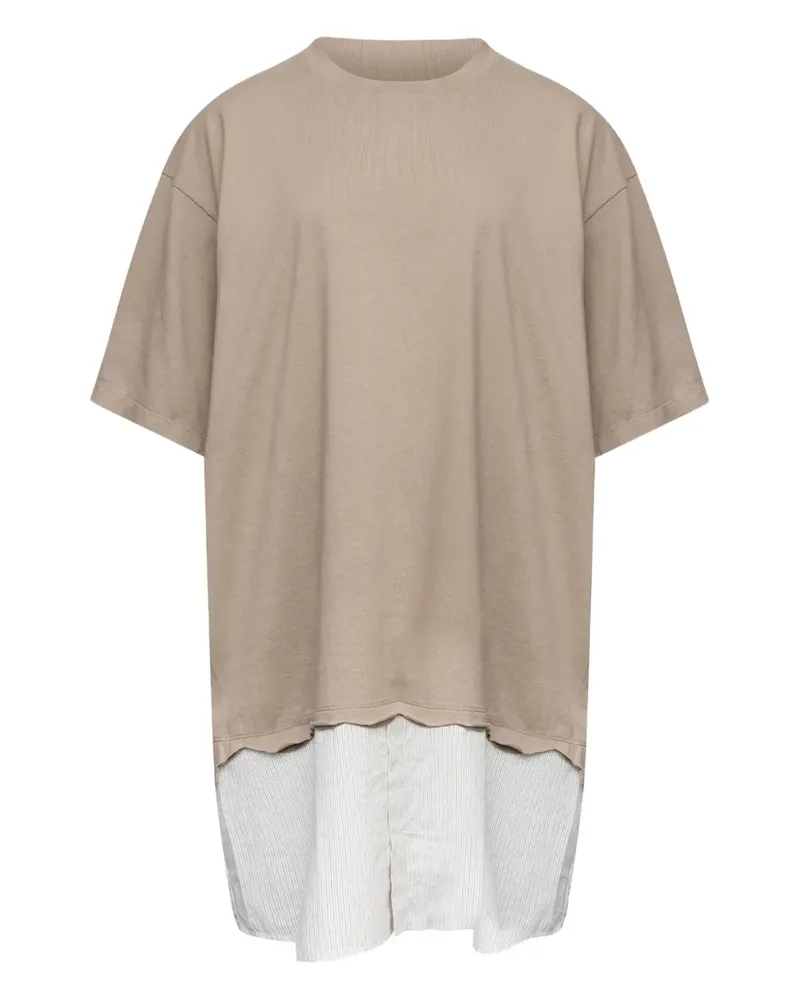 Maison Margiela T-Shirtkleid mit gestreiftem Einsatz - Nude Nude
