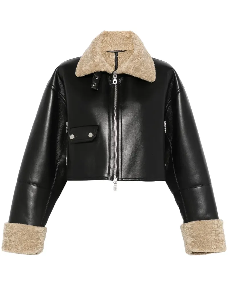Nanushka Cropped-Jacke - Schwarz Schwarz