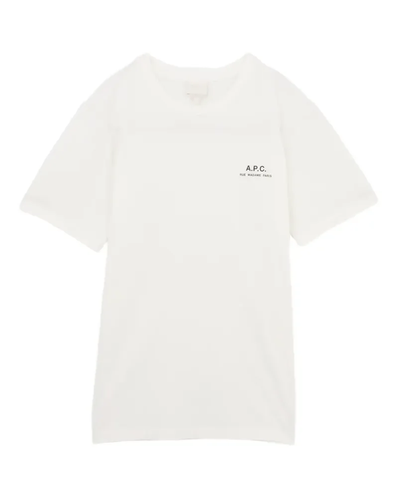 A.P.C. Rue Madame T-Shirt mit Logo - Weiß Weiß