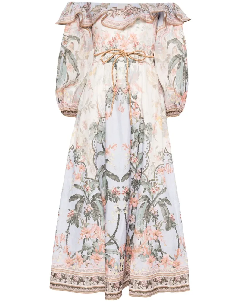 Zimmermann Wylie Midikleid - Nude Nude