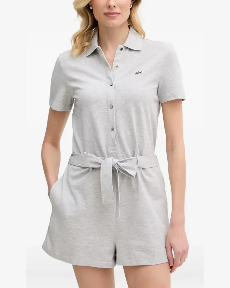 Lacoste belted polo-collar playsuit - Grau Grau
