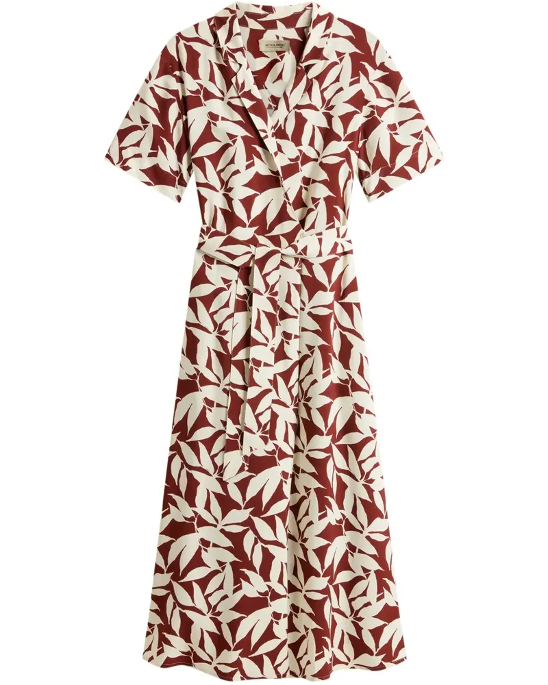 Woolrich Midikleid mit Print - Rot Rot