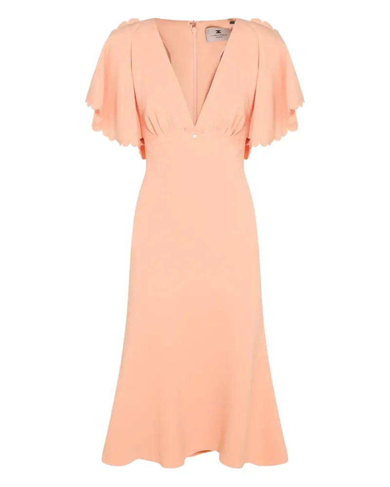 Elisabetta Franchi Midikleid mit Wellensaum - Orange Orange