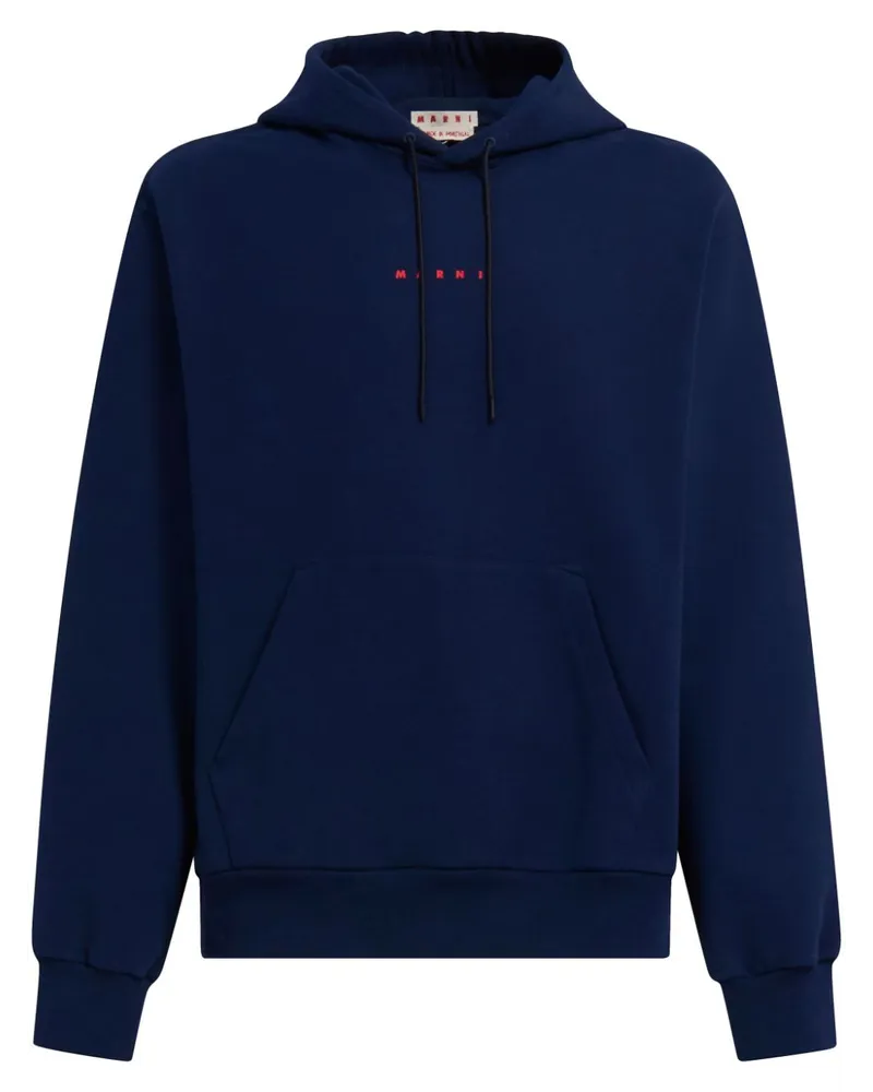 Marni Hoodie mit Logo-Print Blau