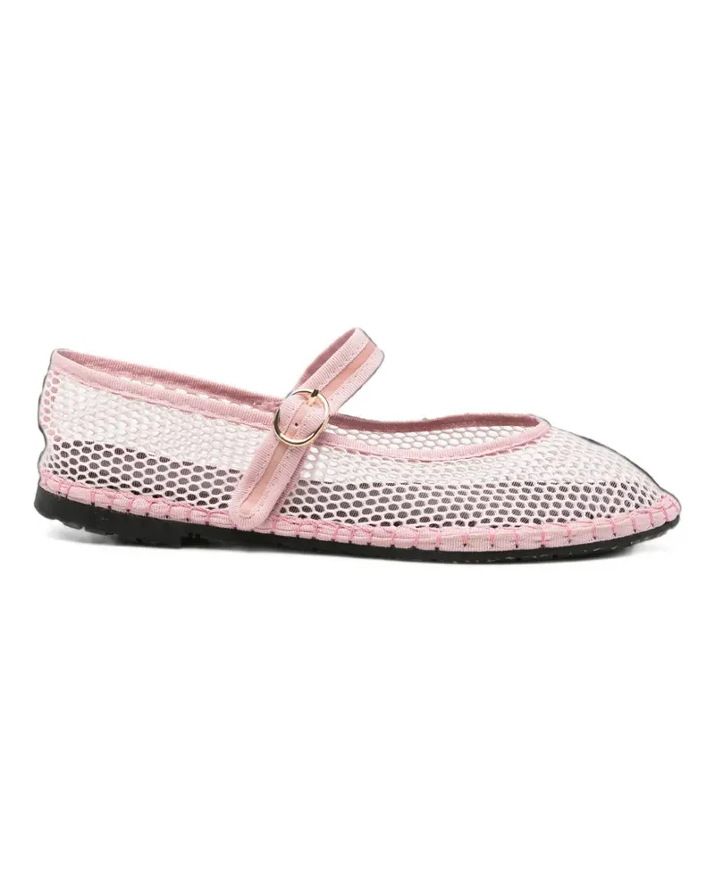 FLABELUS Isabella fishnet ballet flats - Rosa Rosa
