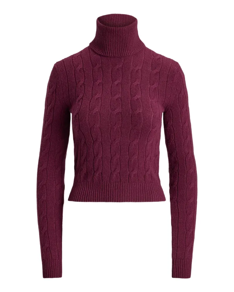Ralph Lauren Rollkragenpullover mit Zopfmuster - Violett Violett