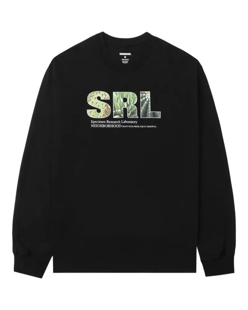 Neighborhood SRL Langarmshirt mit grafischem Print - Schwarz Schwarz