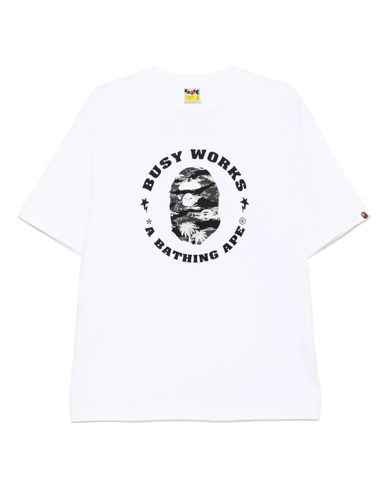 BAPE T-Shirt mit Logo-Print - Weiß Weiß