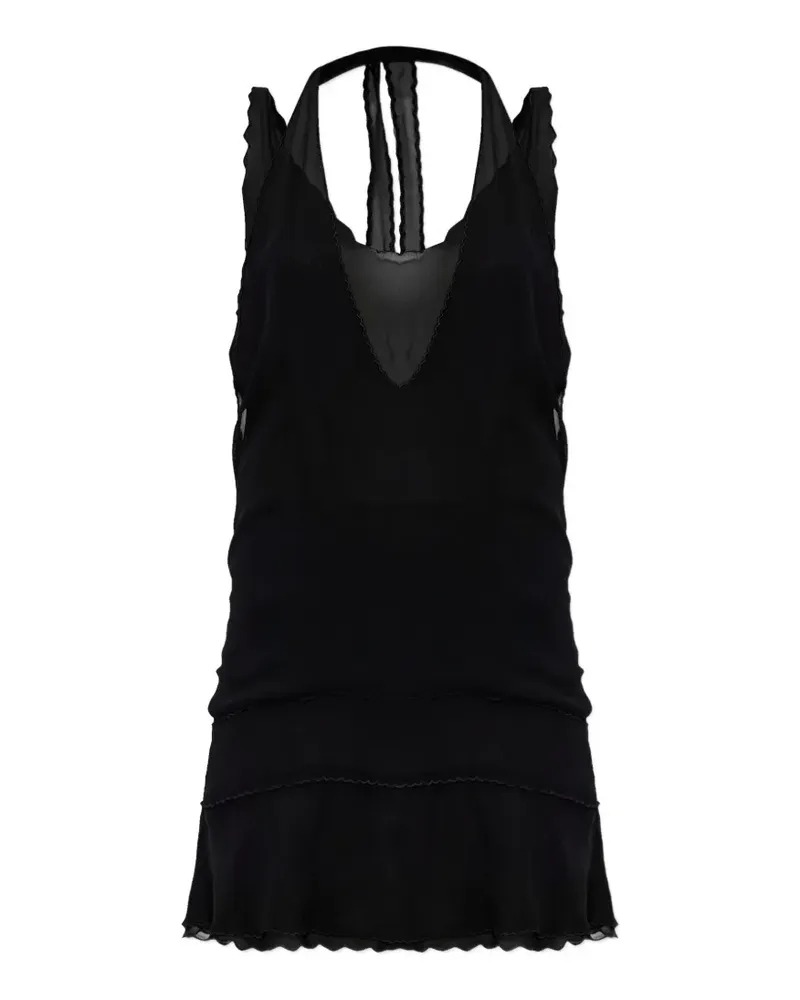 Charlotte Knowles sleeveless tiered mini dress - Schwarz Schwarz