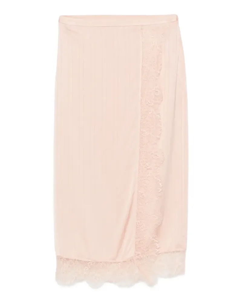 Twin-Set Rock mit Spitzensaum - Rosa Rosa