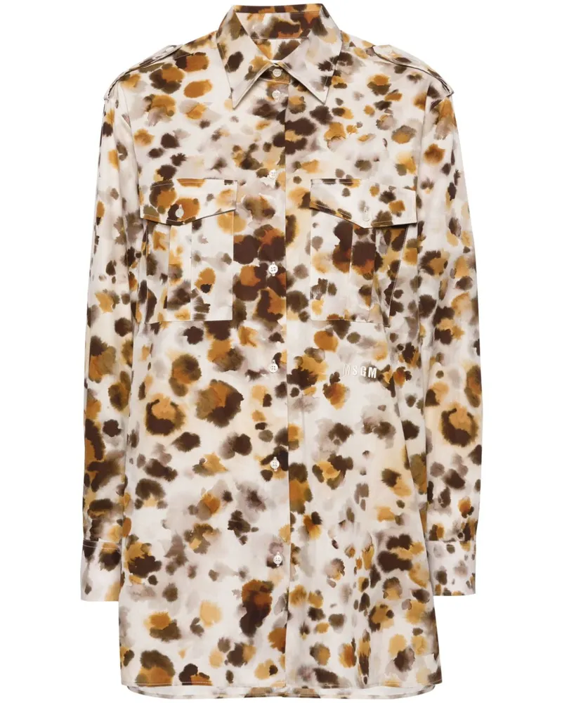 MSGM Hemd mit Aquarell-Print - Nude Nude